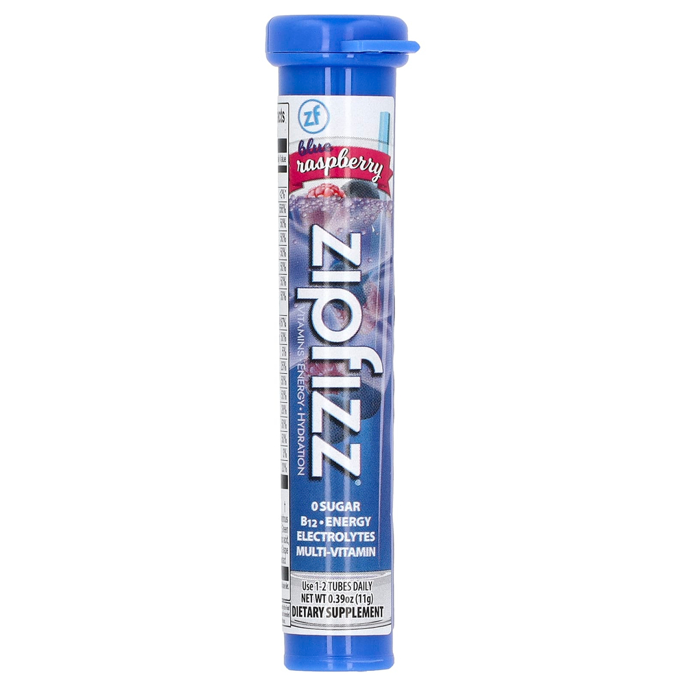 Zipfizz, Энергетическая смесь для здорового спорта с витамином B12, голубика и малина, 20 тюбиков по 11 г (0,39 унции)