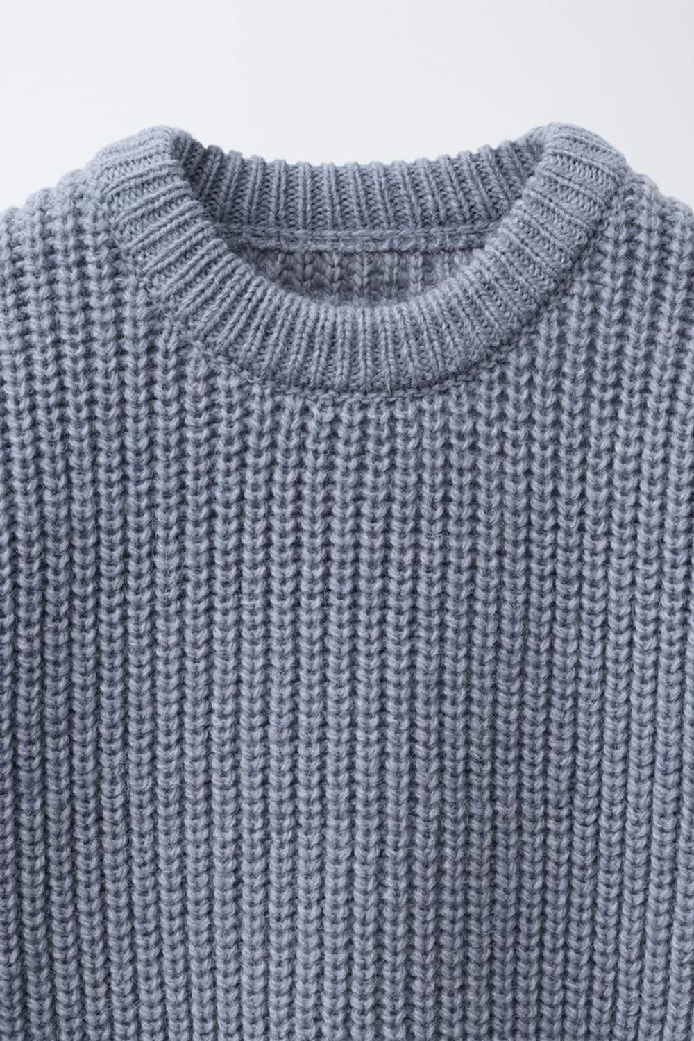 ZARA СВИТЕР КРУПНОЙ ВЯЗКИ, ГОЛУБОЙ
