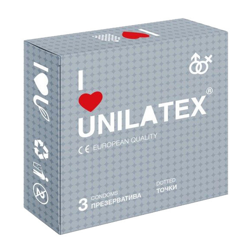Презервативы с точками Unilatex Dotted 3шт