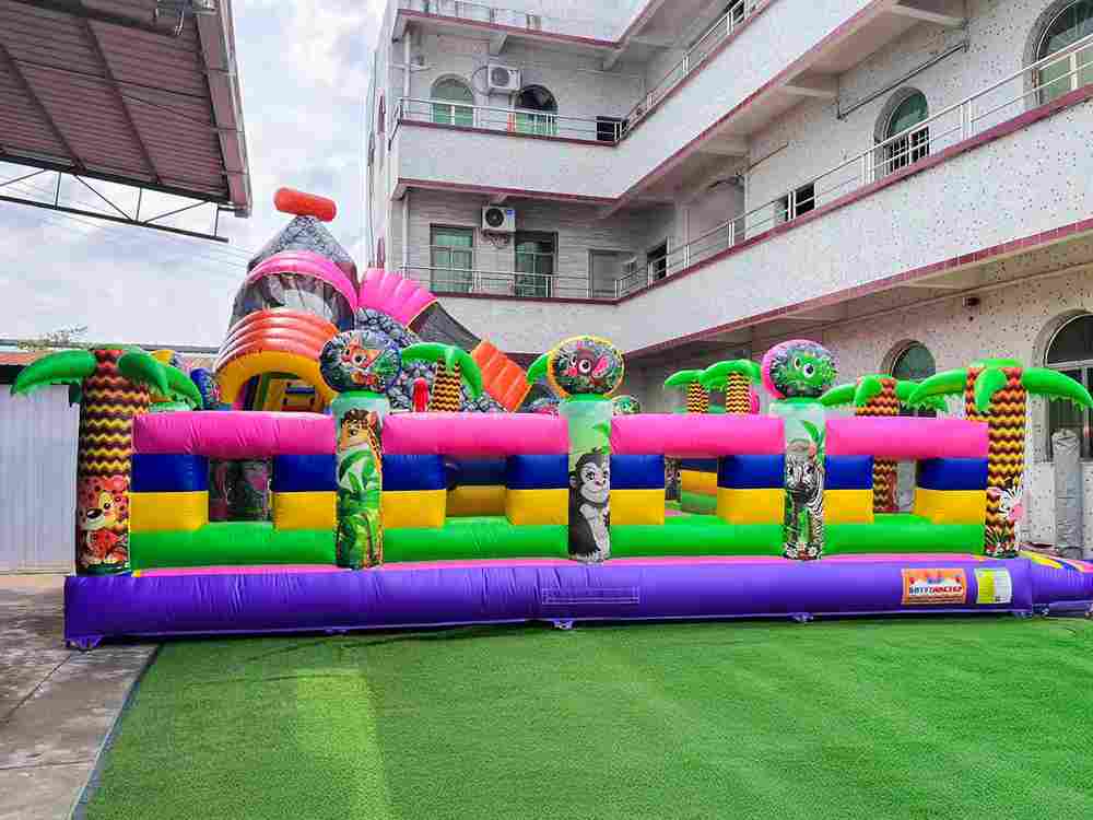 Коммерческий надувной батут «В гостях у зебры», 8*8*6 м