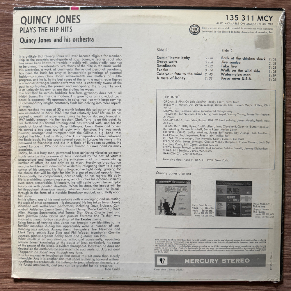 Quincy Jones And His Orchestra, Quincy Jones – Plays The Hip Hits (Голландия 1963г.) Т
