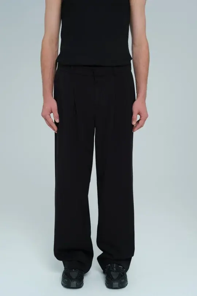 Брюки широкие | black viscose