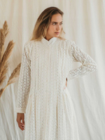 Платье макси из прошвы (белое)