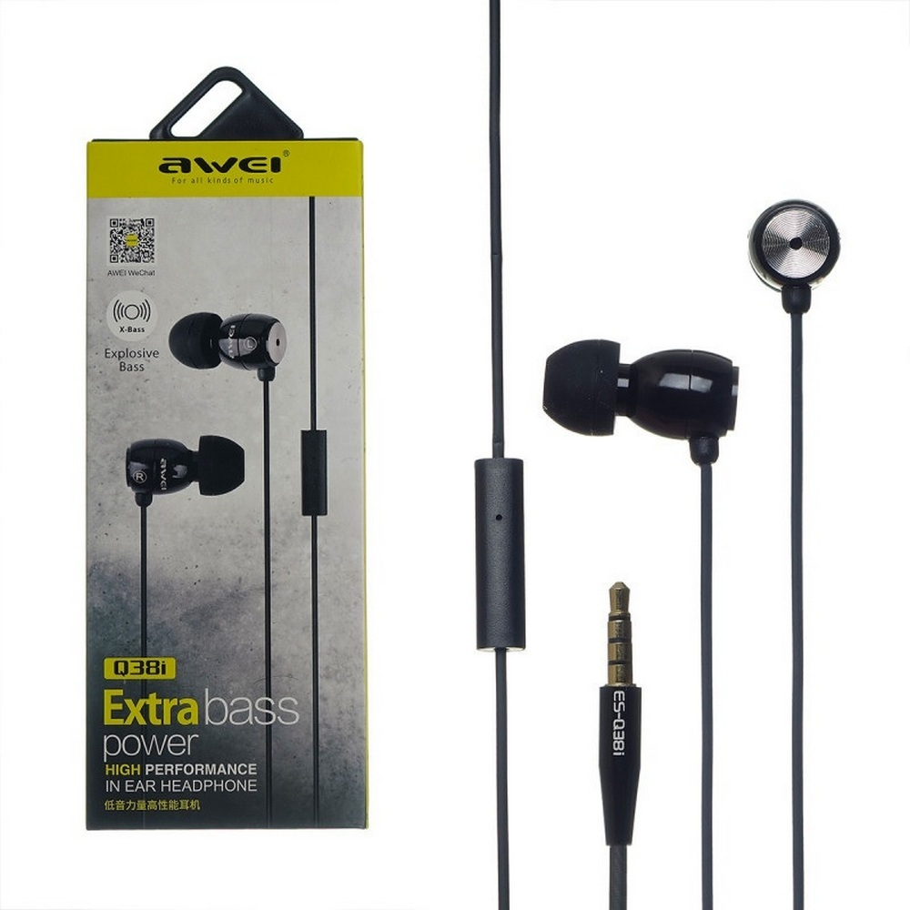 Наушники проводные Awei q-38i с микрофоном