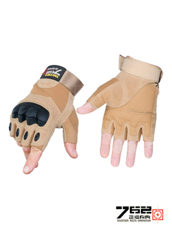 Перчатки беспалые с костяшками Tactica 7.62 Gear Army Tactical Gloves (325). Койот