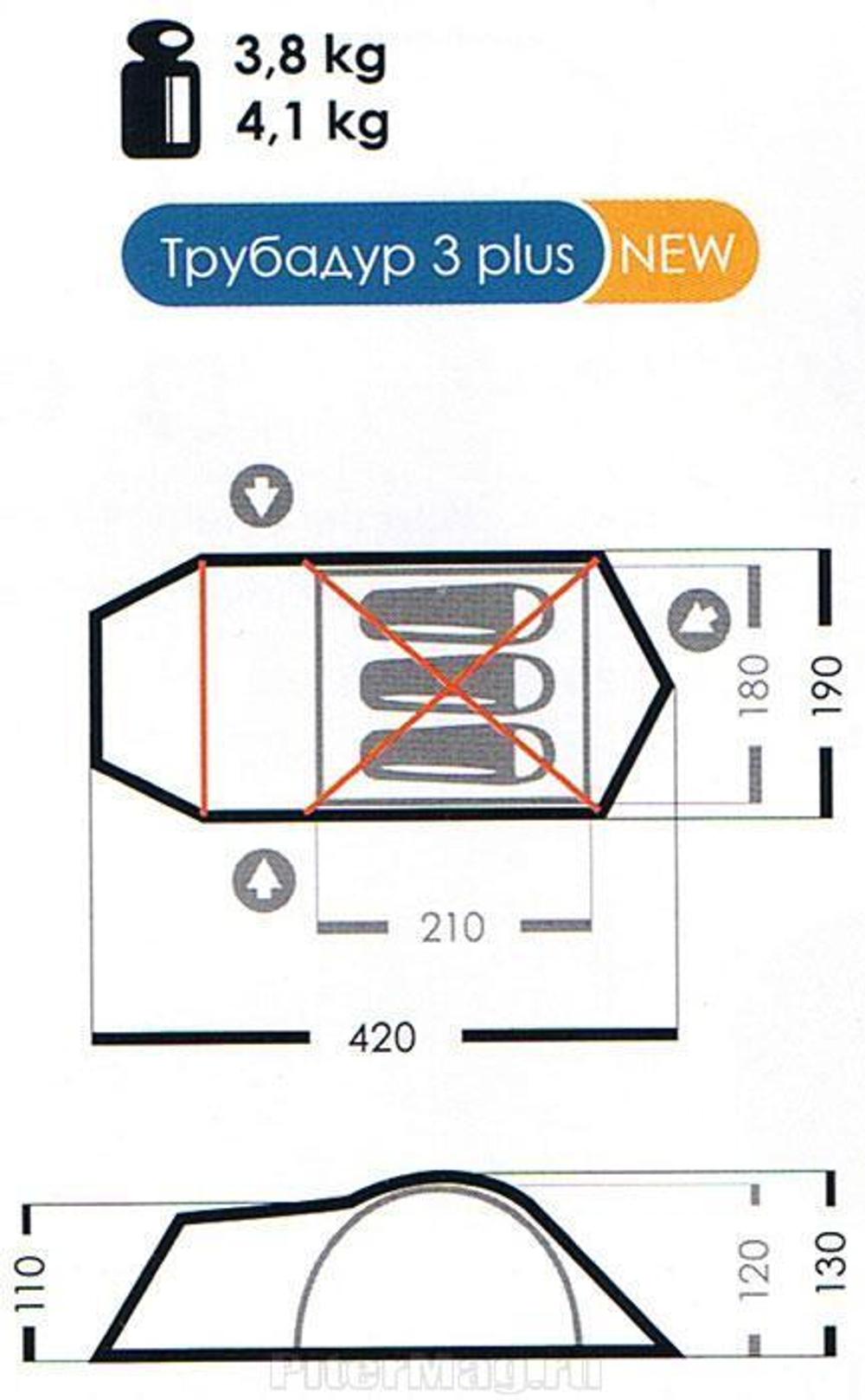 Палатка Normal Трубадур 3 plus