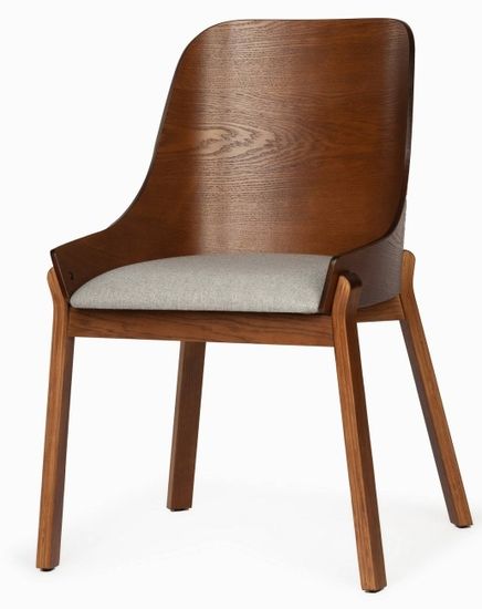 Обеденный стул Safia с мягким сиденьем цвет коричневый/серый