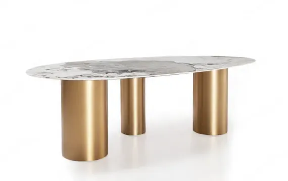 Стол Lagos, 220х100 см, белый керамогранит