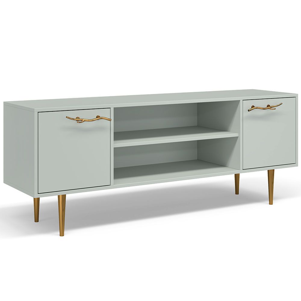 Тумба под ТВ Арт Колор matte 155см Стайл Голд Серый дым матовый