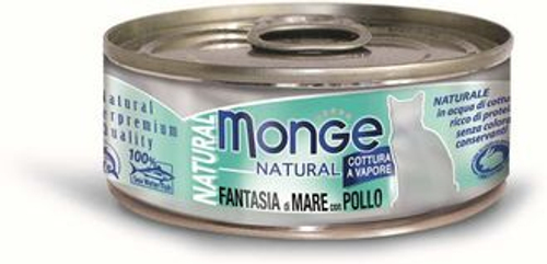 Monge Cat Natural консервы для кошек морепродукты с курицей 80г