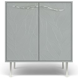 Комод Арт Колор leaves Стайл Сильвер с 2 полками Серый дым