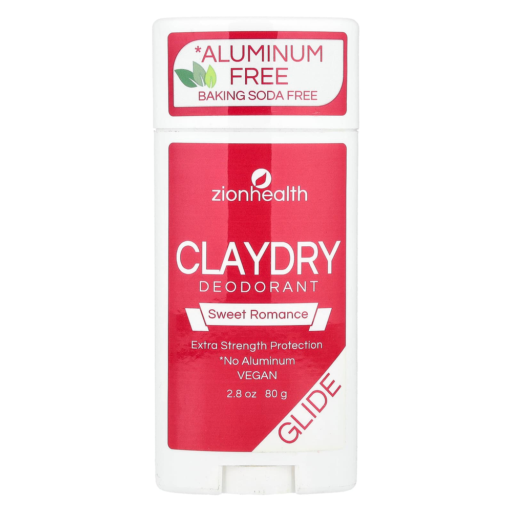 Zion Health, Glide, дезодорант ClayDry, сладкая романтика, 80 г (2,8 унции)