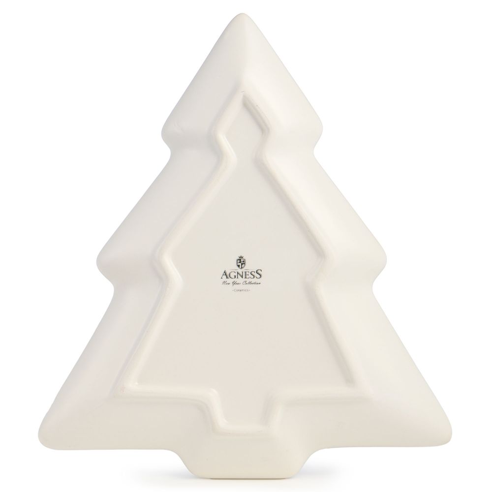 ТАРЕЛКА В ФОРМЕ ЕЛКИ AGNESS "С НОВЫМ ГОДОМ!" 23*20,2*2,2 СМ (КОР=24ШТ.)