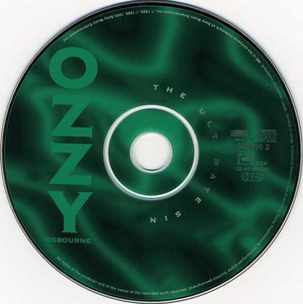 Ozzy Osbourne. The Ultimate Sin (CD)