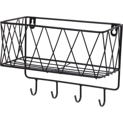Ключница настенная металлическая «ЛОФТ ВОСТ», тарти тан, цвет чёрный, 24.5*11*18.5 (коробка)