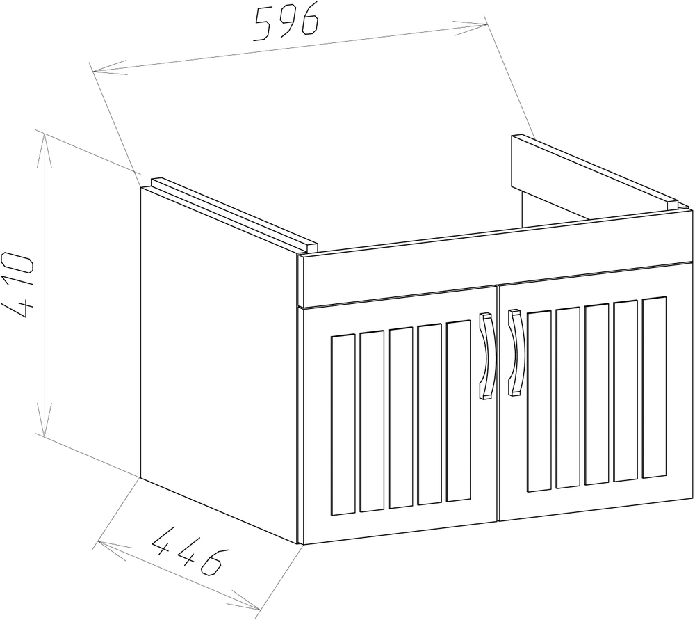 Тумба под раковину без столешницы DIWO Сочи 60x44 подвесная, синяя