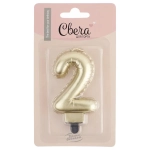 Свеча цифра "2" золото