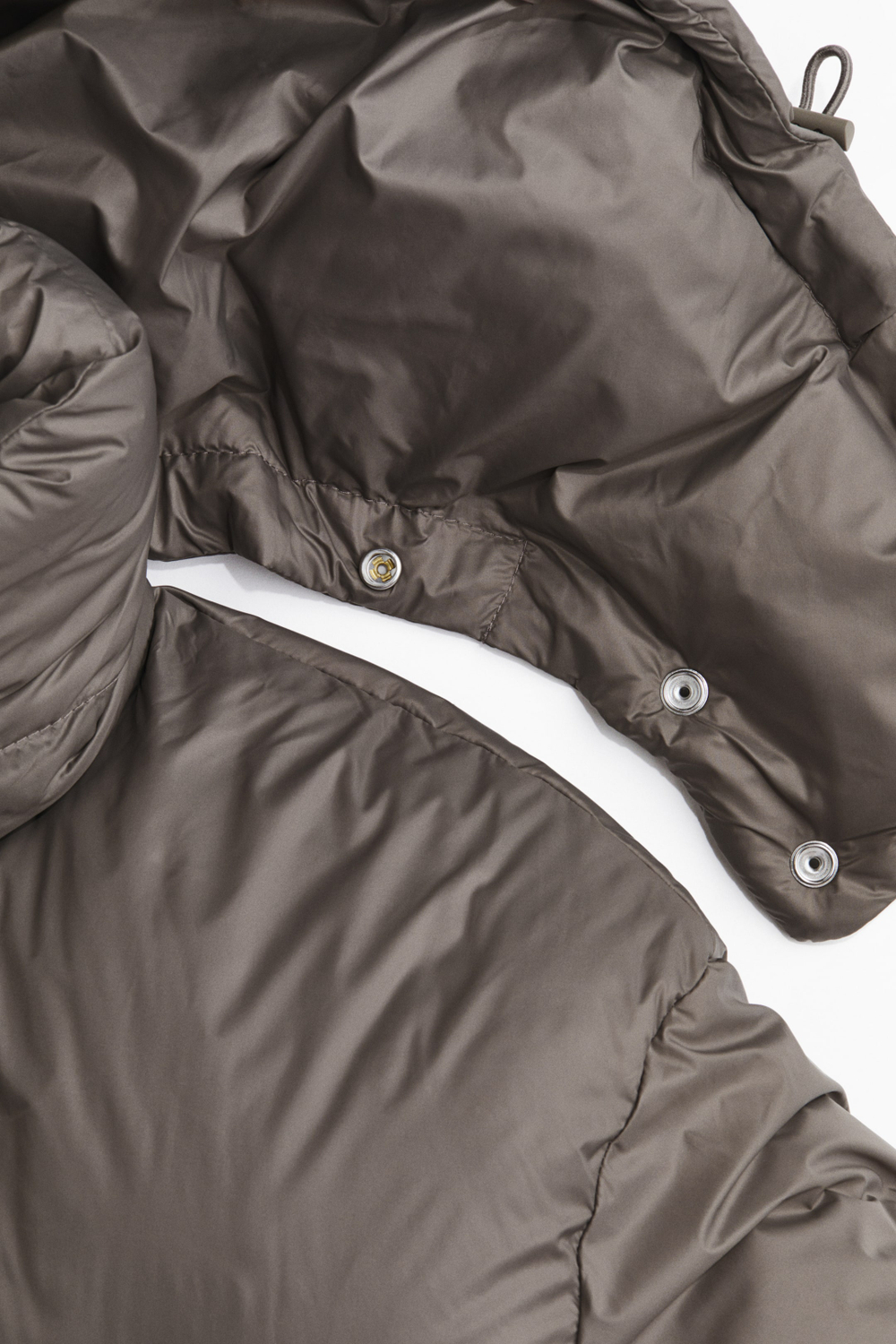 H&M Пуховая куртка с капюшоном, серо-бежевый