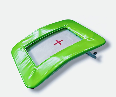 Мостик гимнастический подкидной лайм - "Батутный мост" - закрытая рама (круглый профиль) - коммерческая сетка на пружинах