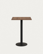 Высокий садовый столик Esilda ореховый на черном металлическом основании 60 x 60 x 96 см