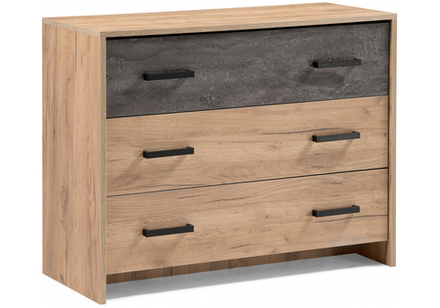 Комод Woodville Taika дуб золотой, камень темный