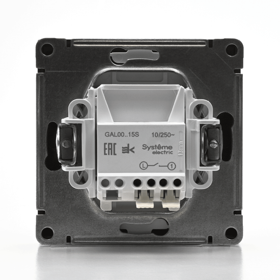 Выключатель кнопочный 1-кл. ArtGallery быстрозажим. клем. механизм мокко SE GAL000615S