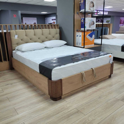 160-200 Кровать Wood Home Lite 1 с подъемным механизмом ЛДСП Бунратти/Антик (сосна)/Casa Бежевый