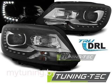 Передние фары black tru drl для VW Touran II