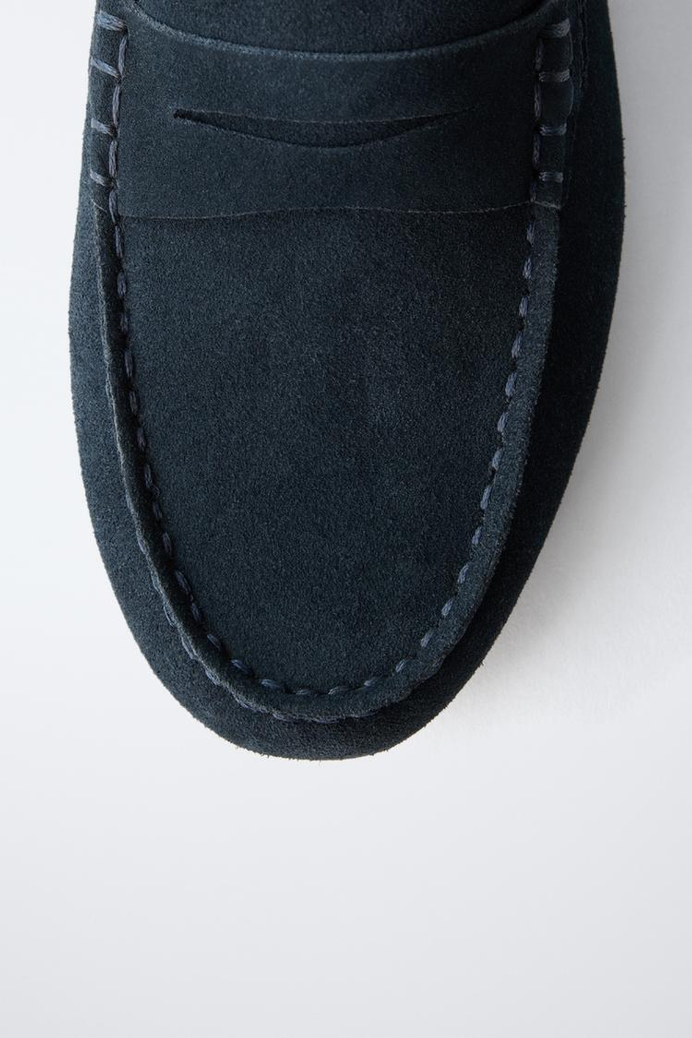 ZARA ЗАМШЕВЫЕ МОКАСИНЫ, ТЕМНО-СИНИЙ