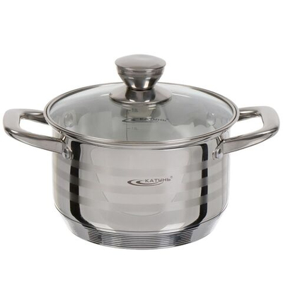 Кастрюля нерж, 2.5 л, с крыш, кругл, Катунь, Элис, КТ16-D-18, индукц