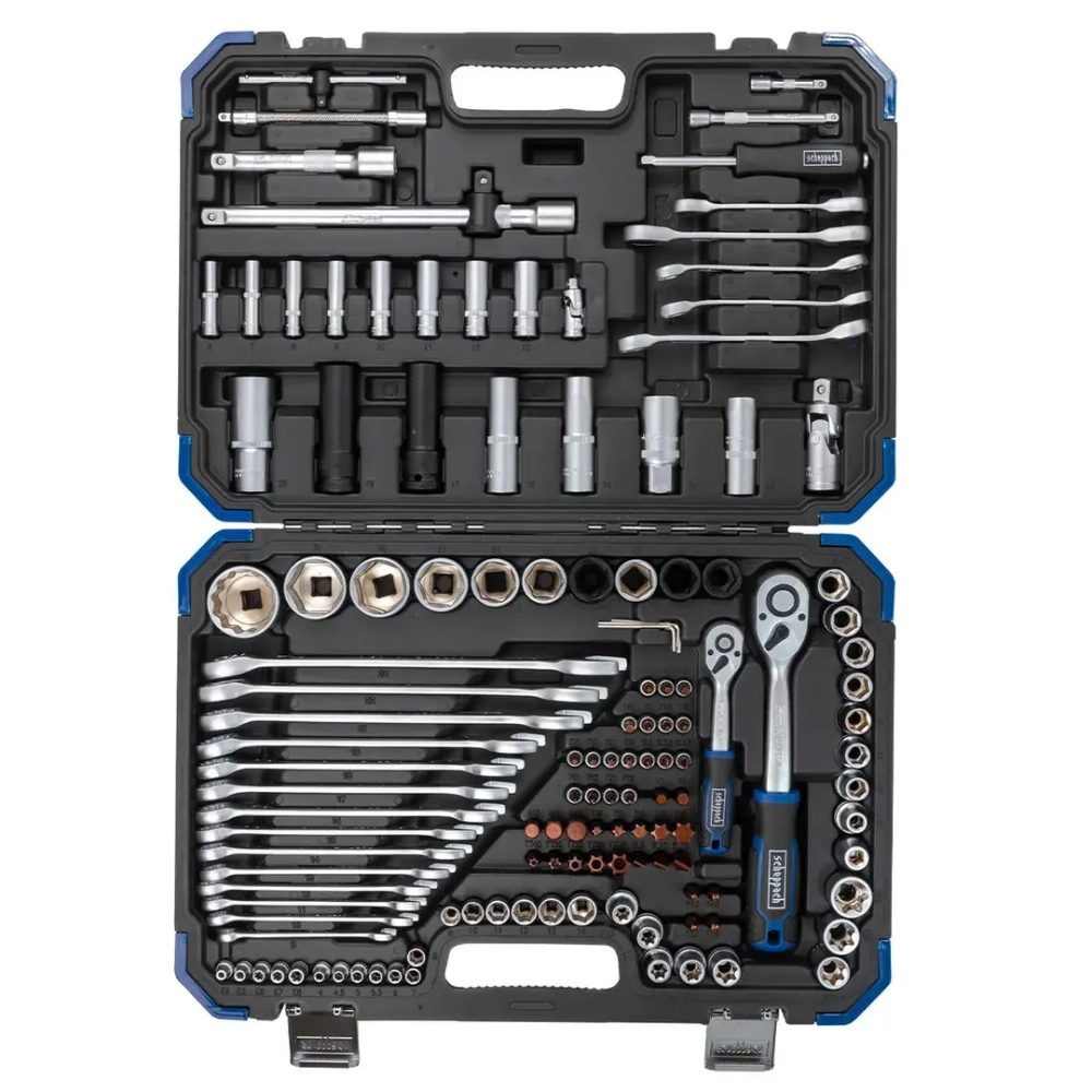 Набор инструментов 125+6пр.1/4''1/2''(6-гран.)(4-36мм,36-12гр.)+(ключи трещоточные:8х10,12х13мм, ключи резрезные:8х10,9х11,12х13мм) Scheppach Sch-41252-5 (Premium)