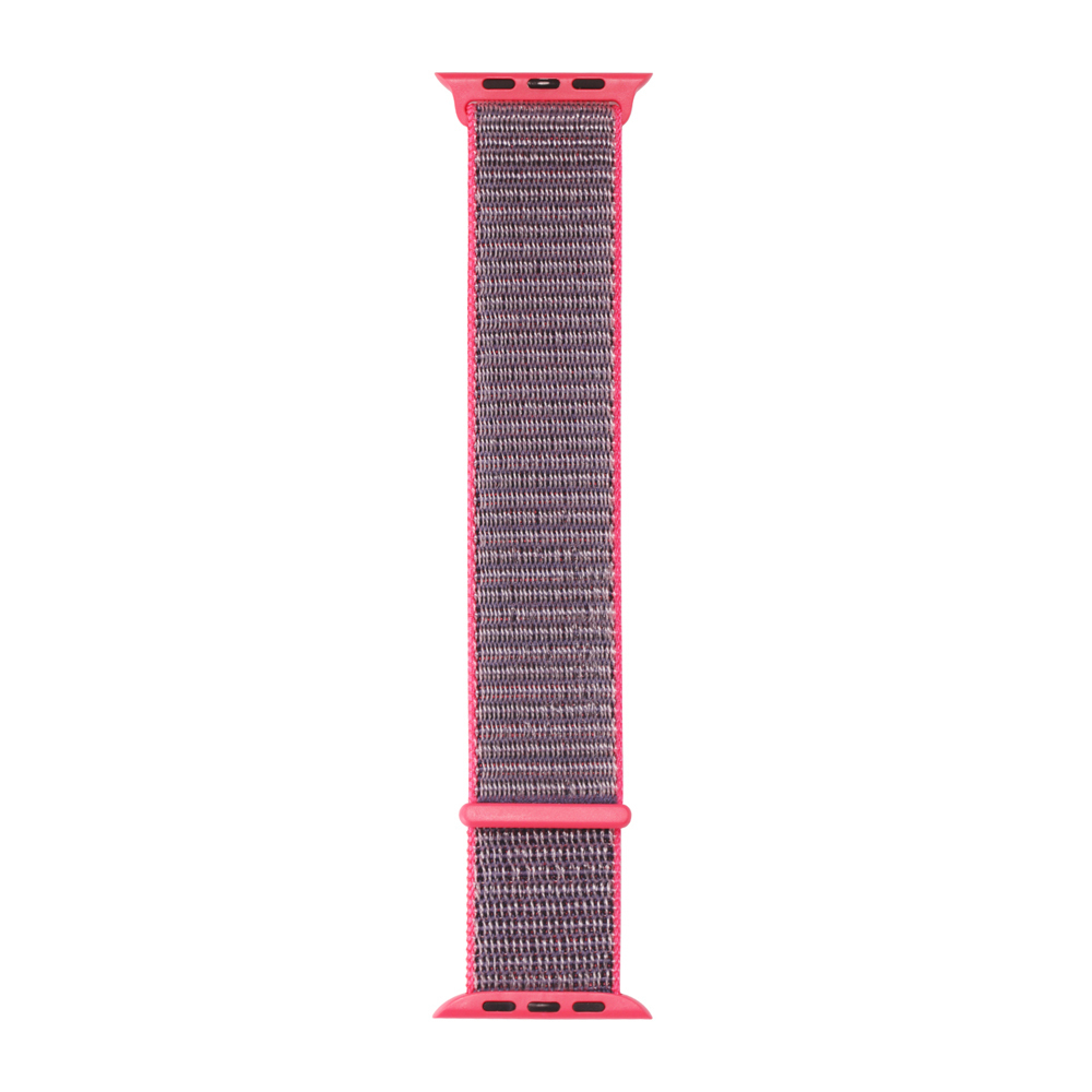 Розовый спортивный ремешок из плетеного нейлона для часов Apple Watch размером 42 и 44мм, (electrik pink)