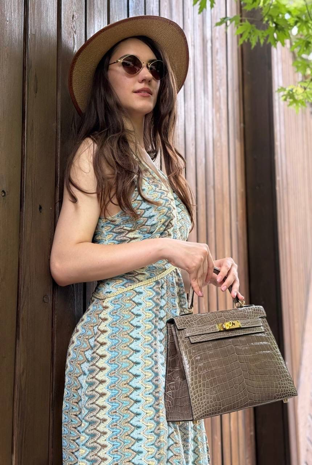 Сумка Hermes из кожи крокодила 28 см