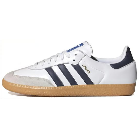 Кроссовки adidas originals SAMBA OG для скейтборда Низкие Белые и синие Юнисекс