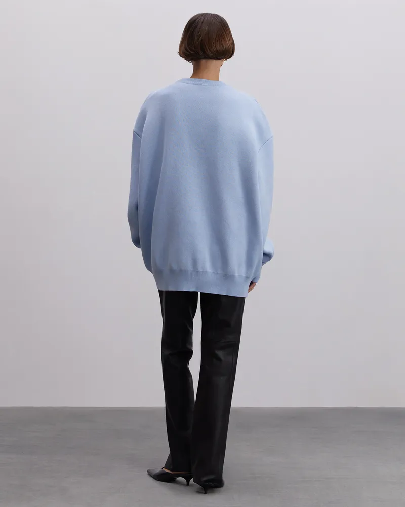 Голубой свитшот из хлопка