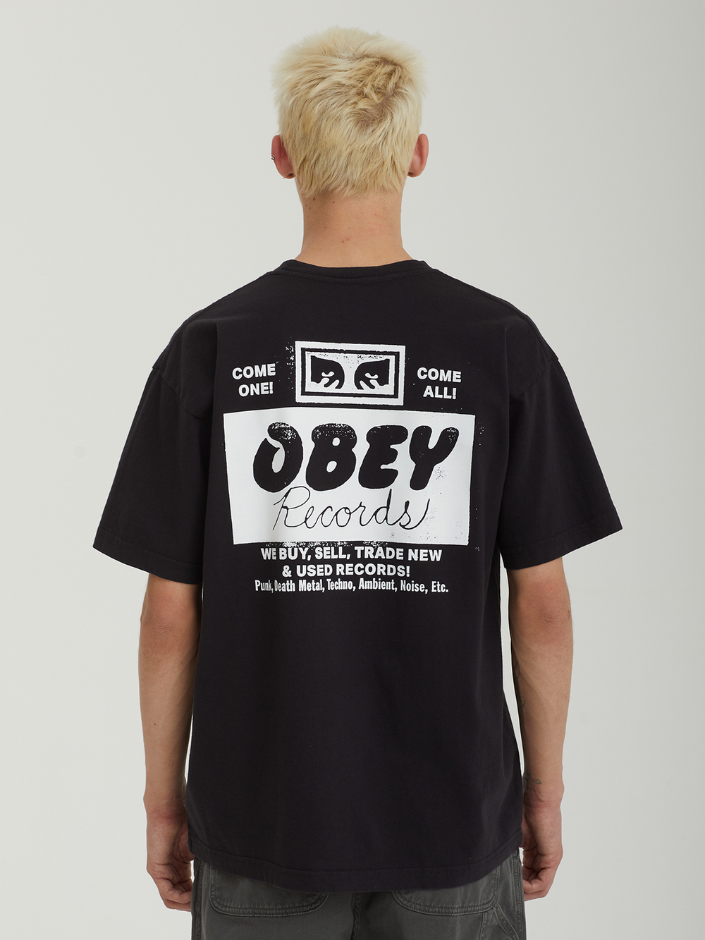 Мужская Футболка Obey Records Buy, Sell, Trade
