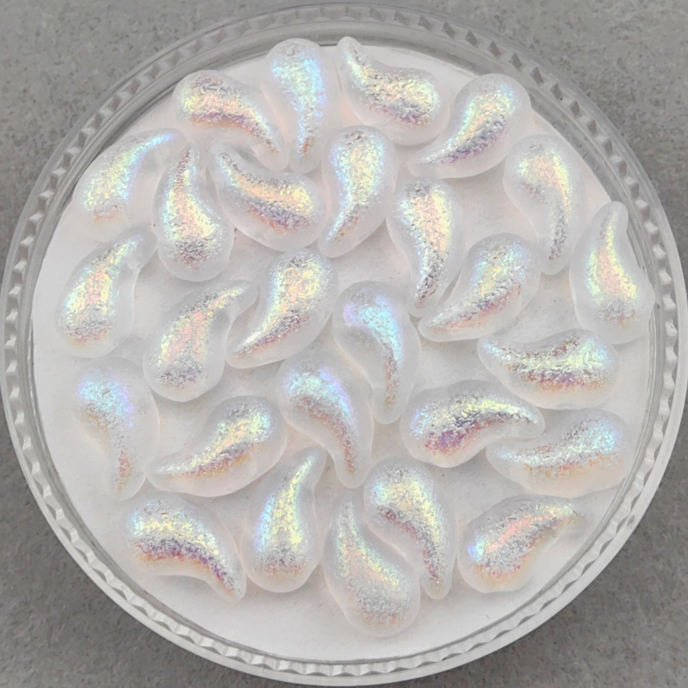 Бусины ZoliDuo 5x8 мм, цвет Северное сияние, с травленым покрытием (Etched Crystal AB)