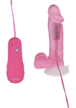 Розовый вибратор на присоске LOVERBOY LARRY - 14 см.