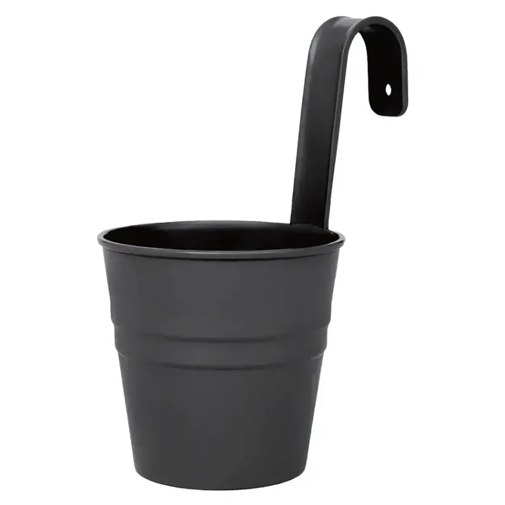 Кашпо-ведро настенное декоративное антрацит 135х250мм