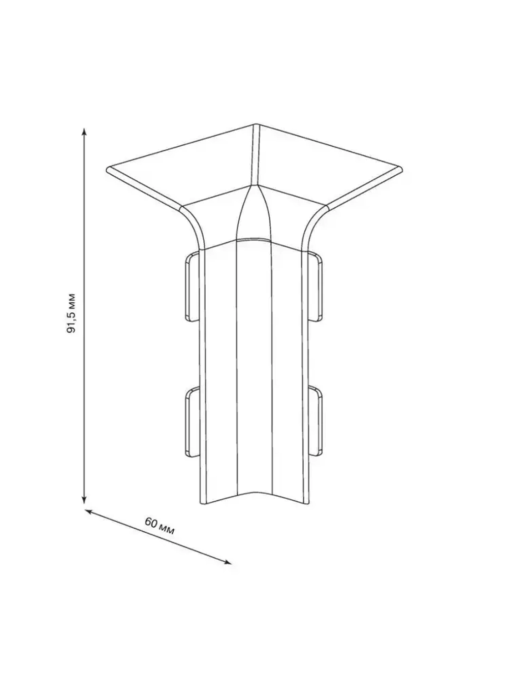 Внутренний угол для напольного плинтуса Smartprofile Aqua 37