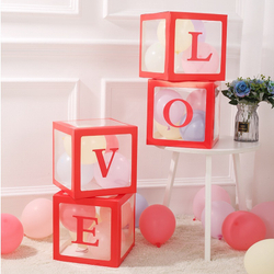Декоративные коробки для шариков с воздухом с надписью Love красные