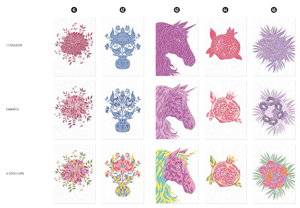 Hachette раскраска по номерам Coloriages mystères - раскраски на символе-Том 2