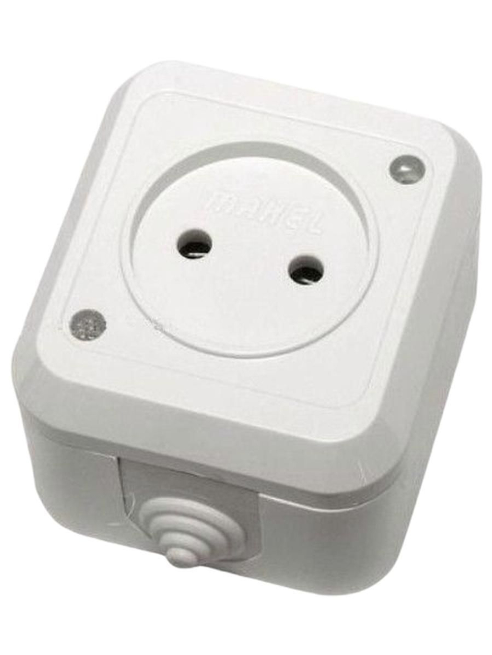 Розетка 1-я без з/к накладная MAKEL белый 18306