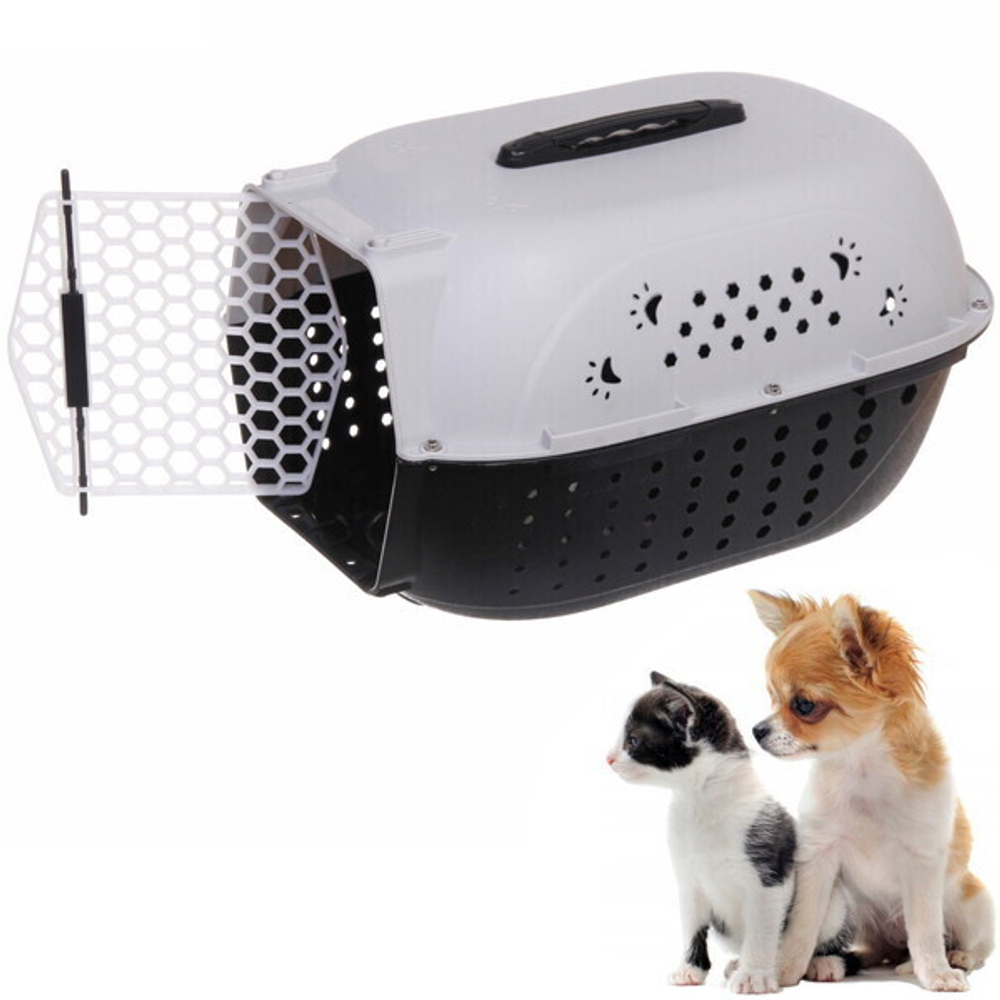 Переноска для животных «ЛЮБИМЫЙ БРО», лапки, цвет серый, 48*32*28см/до 10кг (Лейбл)