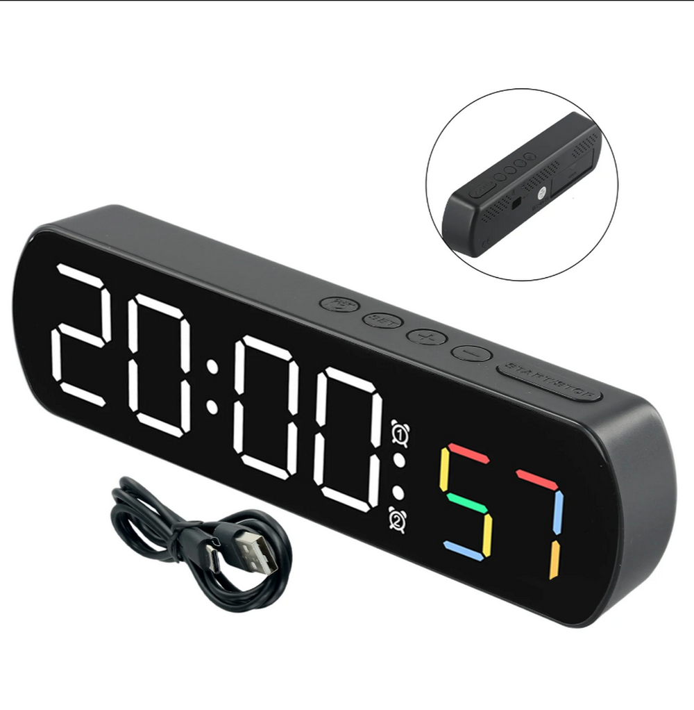 Часы настольные LED MIRROR NO.: 6639 White&RGB