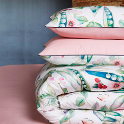 Постельное белье ЕВРО (двуспалка) Египедский Хлопок Горох на белом