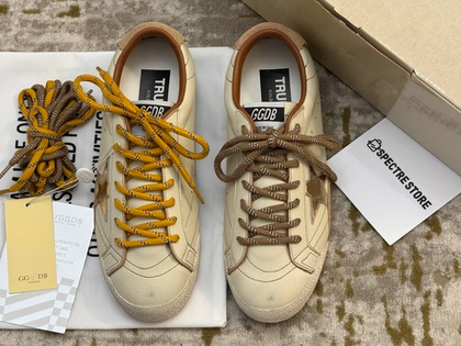 True Star White Nappa Leather With Gold Star