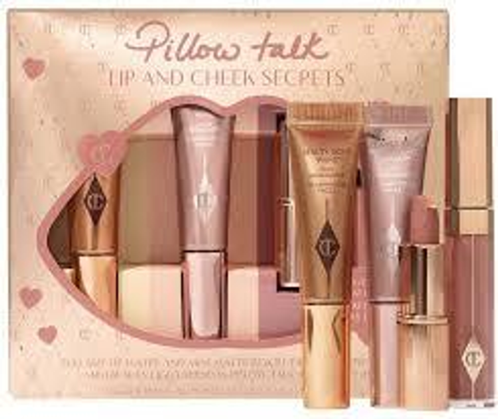 Charlotte Tilbury Lip and cheek secrets набор  4 позиции хайлайтер, помада, блеск