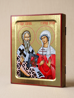 Икона Киприана и Иустинии, святых мучеников на дереве: 125 х 160 (Синопсисъ)