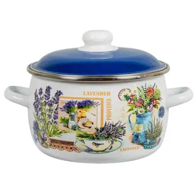 Кастрюля эмал сфер 4,0л 6RС201М Горная лаванда